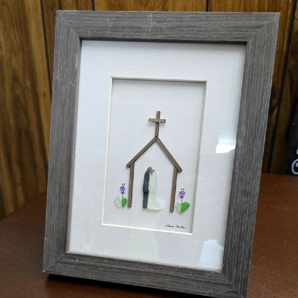 DEMDACO Sharon Nowlan Fine Art Wedding Chappel Love Pebbles 8 X 10‎
